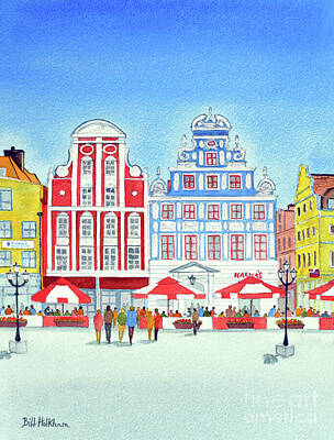 Cities Paintings - Szczecin Poland by Bill Holkham