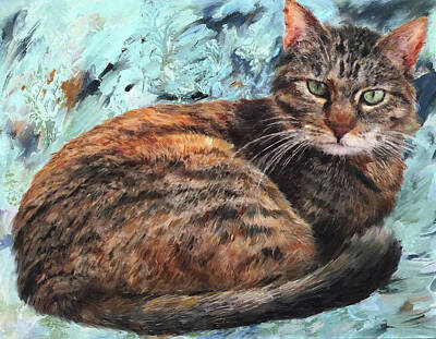 Portraits Paintings - Tabby Cat Painting by Portraits By NC