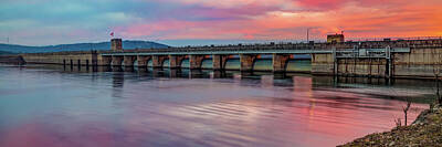Royalty-Free and Rights-Managed Images - Table Rock Dam Sunrise Panorama by Gregory Ballos