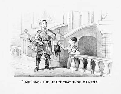 Music Drawings - Take back the heart that thou gaves  by Mango Art