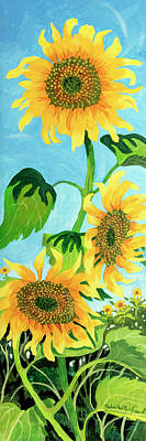 Sunflowers Royalty-Free and Rights-Managed Images - Tall Sunflowers by Robin Wethe Altman
