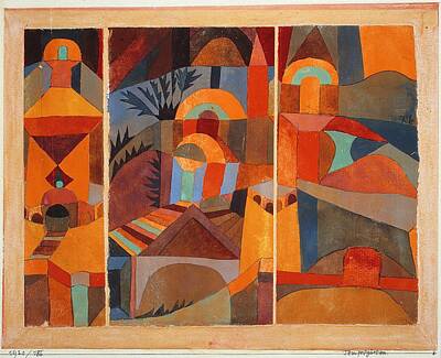 Abstract Paintings - Temple Gardens by Paul Klee