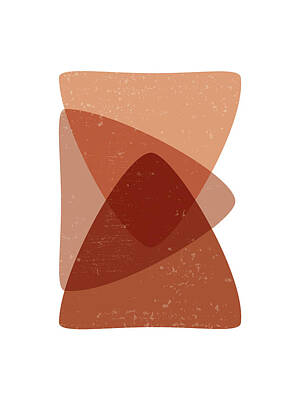 Abstract Mixed Media - Terracotta Abstract 69 - Modern, Contemporary Art - Abstract Organic Shapes - Minimal Triangles by Studio Grafiikka