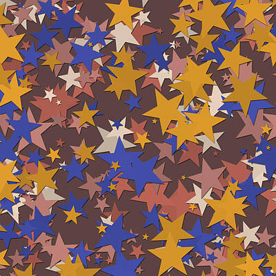 Vintage Movie Posters - Terracotta and friends star pattern 2 by Western Exposure