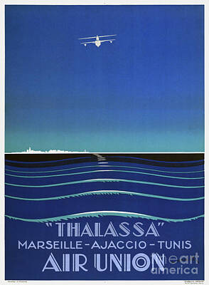 Cultural Textures - Thalassa France Vintage Travel Poster 1927 by Vintage Treasure