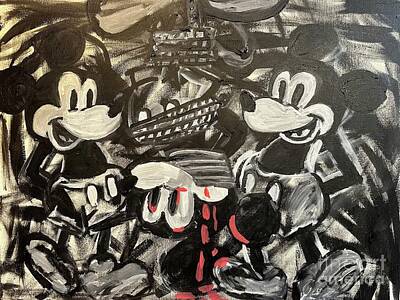 Birds Paintings - The 3 mickeys  by Rooster