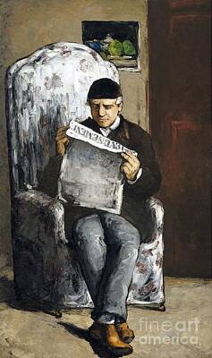 World War 1 Propaganda Posters - The Artists Father, Reading L Evenement 1866 by Paul Cezanne. by Shop Ability