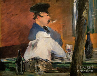 Cities Paintings - The Bar, Le Bouchon - Manet by Edouard Manet