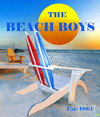 Rock And Roll Mixed Media - The Beach Boys Est 1961 by David Lee Thompson
