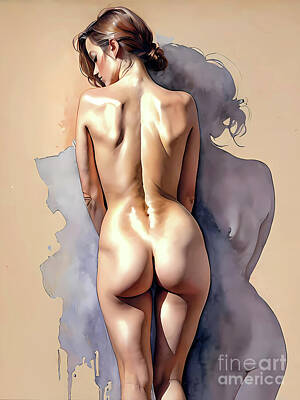 Nudes Royalty-Free and Rights-Managed Images - The Beauty Of A Nude Womans Rearside  by Ingo Klotz