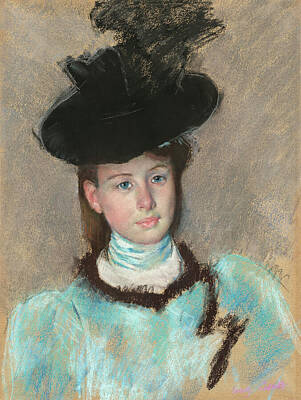 Royalty-Free and Rights-Managed Images - The Black Hat by Mary Cassatt by Mango Art