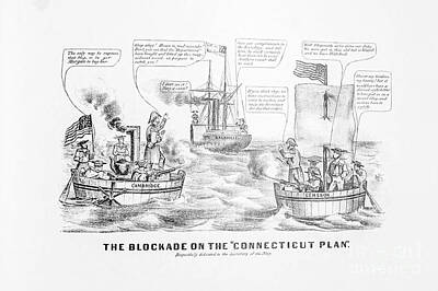 Politicians Photo Royalty Free Images - The Blockade on the Connecticut Plan v4 Royalty-Free Image by Historic illustrations