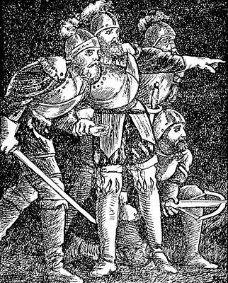 Fantasy Drawings Royalty Free Images - The Brave knights aa1 Royalty-Free Image by Historic Illustrations