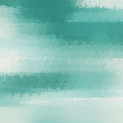 Studio Grafika Zodiac - The Call of the Ocean 2 - Minimal Contemporary Abstract - White, Blue, Cyan by Studio Grafiikka