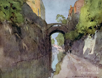 City Scenes Drawings - The Canal and Bridge of Sighs, Chester j4 by Historic Illustrations