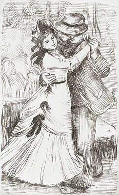 Impressionism Digital Art - The Country Dance  by Pierre-Auguste Renoir by Celestial Images