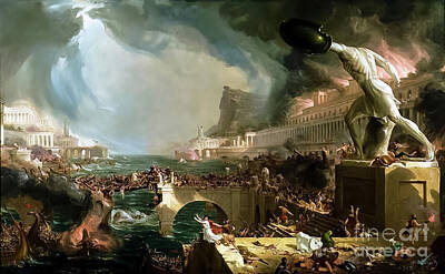 Cities Rights Managed Images - The Course of Empire, Destruction by Thomas Cole 1836 Royalty-Free Image by Thomas Cole