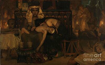 Comics Paintings - The Death of the Pharaohs Firstborn Son, Lourens Alma Tadema, 1872 by Shop Ability