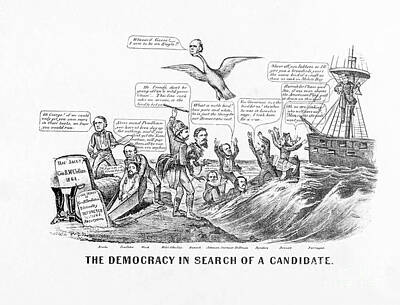 Politicians Drawings - The Democracy in Search of a Candidate w1 by Historic illustrations