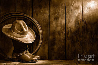 Landmarks Royalty-Free and Rights-Managed Images - The Dirty Hat - Sepia by American West Legend
