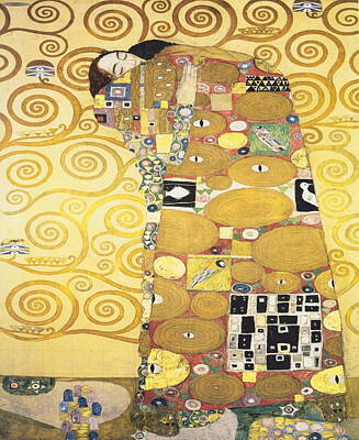 Floral Drawings Rights Managed Images - The Embrace By Gustav Klimt Royalty-Free Image by Gustav Klimt