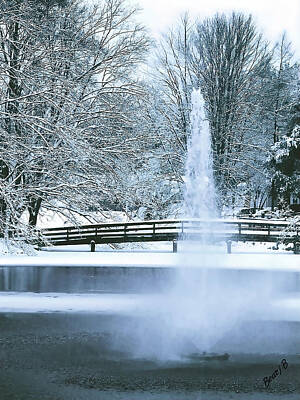 Adventure Photography - The Fountain In Winter by Bearj B Photo Art