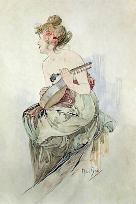 Target Eclectic Global - The Frontispiece of Le Pater 1899 by Alphonse Mucha