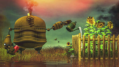 Surrealism Royalty Free Images - The Gardener Royalty-Free Image by Bob Orsillo