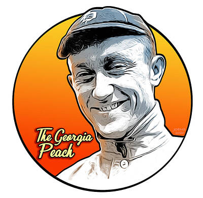Baseball Digital Art - The Georgia Peach by Greg Joens