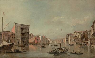 Amy Hamilton Animal Collage Rights Managed Images - The Grand Canal in Venice with Palazzo Bembo about 1768 Francesco Guardi Royalty-Free Image by MotionAge Designs
