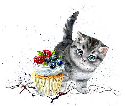 Food And Beverage Paintings - The Grand Gourmand 06 by Miki De Goodaboom
