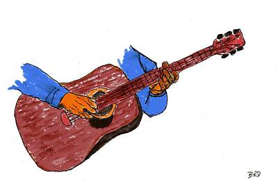 Kids All Royalty Free Images - The Guitarist Royalty-Free Image by Branwen Drew