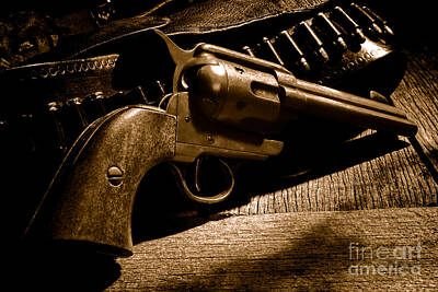 Landmarks Royalty-Free and Rights-Managed Images - The Gun that Won the West - Sepia by American West Legend