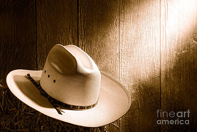 Landmarks Photos - The Hat - Sepia by American West Legend