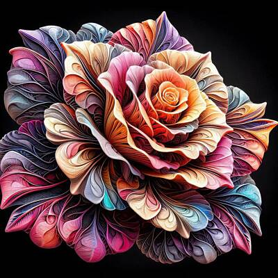 Florals Digital Art - The Hearts Unspoken Language by Bill And Linda Tiepelman