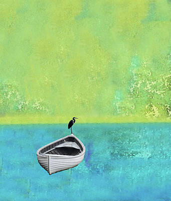 Birds Mixed Media Rights Managed Images - The Helmsman Royalty-Free Image by Sharon Williams Eng