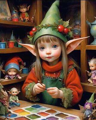 Recently Sold - Fantasy Royalty-Free and Rights-Managed Images - The Holly Elf by Amanda Poe