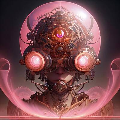 Steampunk Digital Art - The Inventor by Tricky Woo