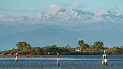 Bowling - The lagoon near Grado with mountains in the far background by Stefan Rotter