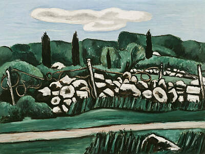 Target Threshold Nature Rights Managed Images - The Last Stone Walls by Marsden Hartley Royalty-Free Image by Mango Art