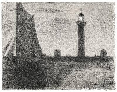 Disney - The Lighthouse at Honfleur 1886 by by Georges Seurat. by Shop Ability