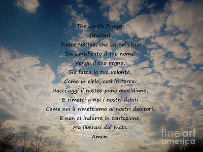 Vine Ripened Tomatoes Royalty Free Images - The Lords Prayer in Italian Royalty-Free Image by Candace Thomas