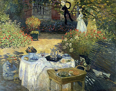 Lilies Rights Managed Images - The Luncheon by Claude Monet Royalty-Free Image by Mango Art