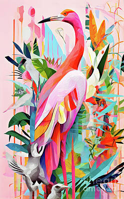 Beach House Shell Fish - The majestic flamingo by Sen Tinel