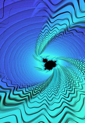 Star Wars - The Mandelbrot Vibe Fractal Abstract in Blues  by Shelli Fitzpatrick