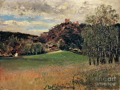 Cities Paintings - The Meiereiwiese in Vorderbruhl with the Modling Ruins by Sad Hill - Bizarre Los Angeles Archive