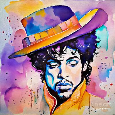 Celebrities Digital Art - The Musician Prince by Laurie