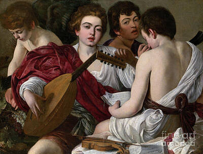 Cities Paintings - The Musicians - Concert of Youths - Caravaggio by Sad Hill - Bizarre Los Angeles Archive