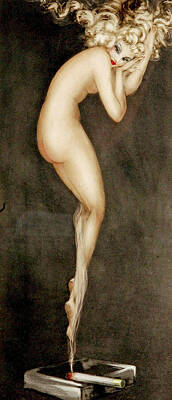 Nudes Paintings - The Nude by Louis Icart