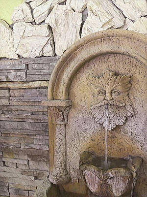 Still Life Mixed Media - The Old Man in the Fountain by Sharon Williams Eng